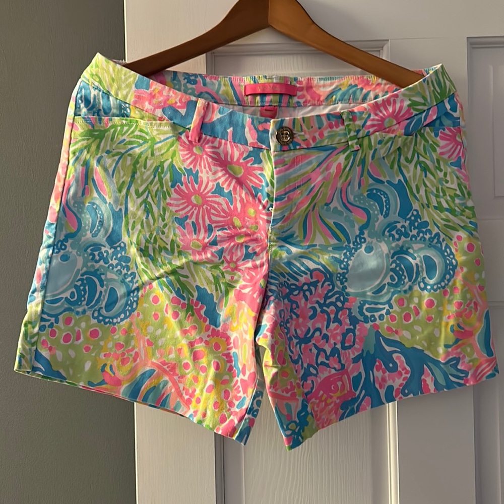 LILLY PULITZER BAY AVE SHORT PINK BLUE MULTI